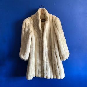 Vintage White Faux Fur Coat